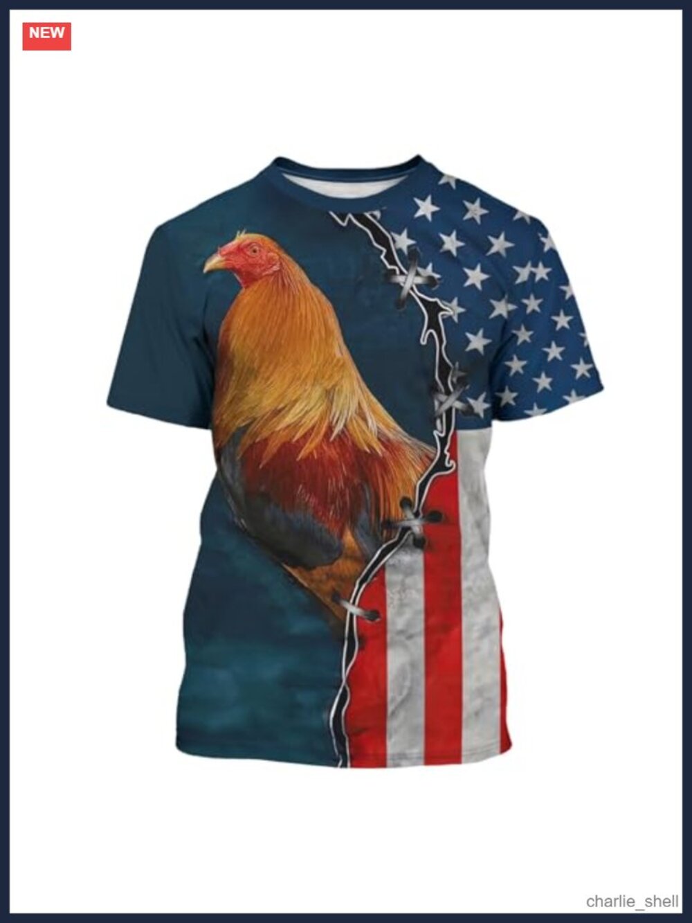 Men's Rooster 3D Printed Vintage Crew Neck Short Sleeve T-Shirt Polyester